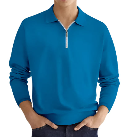 GolfThing Men's Elite Fit Quarter Zip Jumper - Moisture Wicking Royal Blue