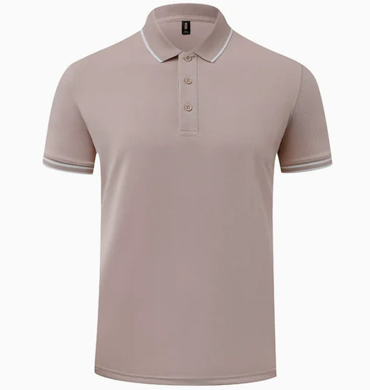 GolfThing PureForm Golf Polo Shirt Light Khaki - High Quality Breathable Polyester